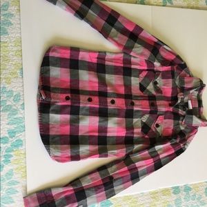 Selling pink and black flannel long sleeve